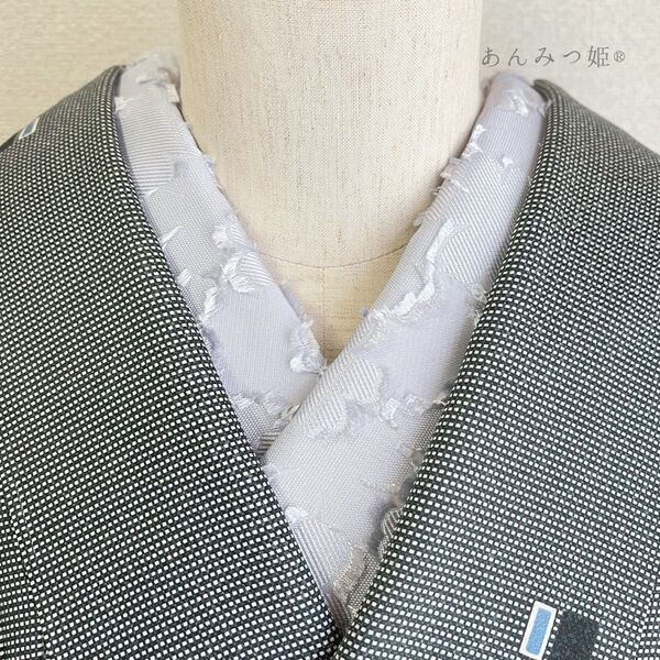 ポリエステルの半衿 華やかアイスグレー