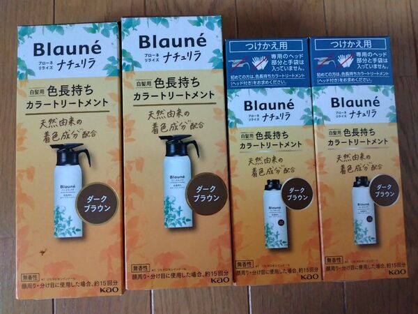 花王Blaun ブローネ 「ナチュリラ」 ダークブラウン 4個セット