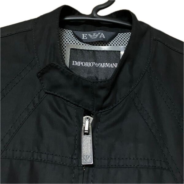 【激シブ】EMPORIO ARMANI エンポリオアルマーニ ブラック ライダースジャケット