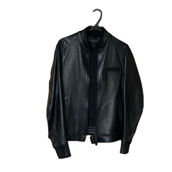 【極美品】BARNEYS NEW YORK バーニーズニューヨーク 激シブ シープスキン ブラック レザージャケット L