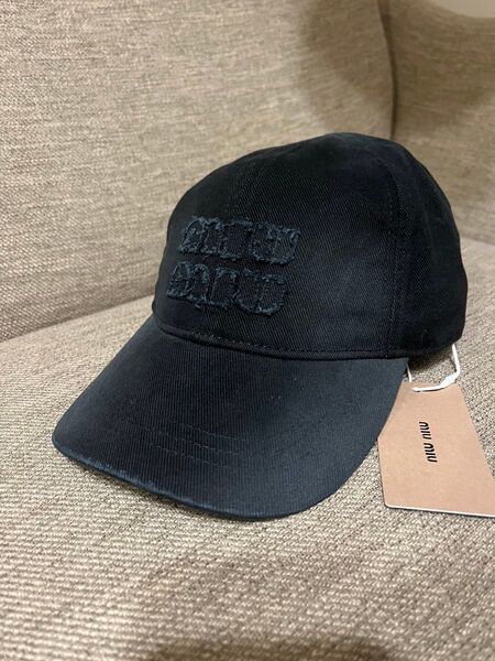 miumiu ビンテージ加工 デニムベースボールキャップ