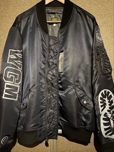 A BATHING APE/SHARK LOOSE FIT MA-1 ブラック サイズL