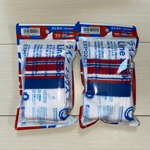 ファミリーマート ファミマ ラインソックス 婦人ソックス 紳士ソックス 22-25cm 25-28cm ペアルック
