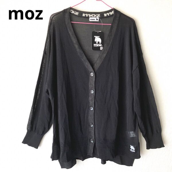 moz 北欧 スウェーデン モズ 長袖シアーカーディガン ブラック 黒