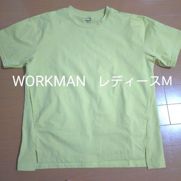WORKMAN ワークマン レディース M ドライ Tシャツ くすみイエロー キナリ 半袖 アウトドア