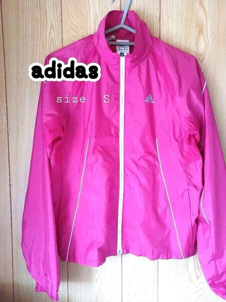 19: adidas シャカシャカ ジャージ ピンク 濃いピンク スポーツ アディダス ウインドブレーカー adidas