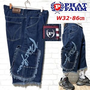 PHAT FARM カットオフ カーゴ バギーショーツ ワイドデニムショーツ