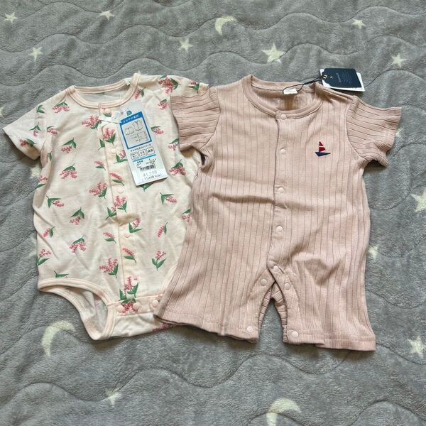 花柄ピンクロンパース 50 60 コトリ 西松屋 まとめ売り