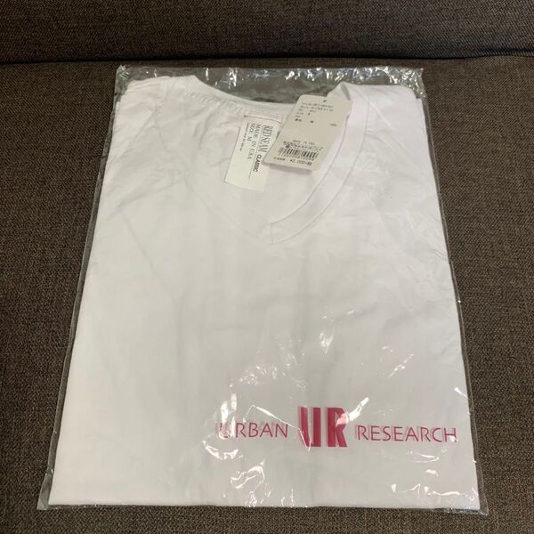 【新品】USA製 アーバンリサーチ Vネック 半袖 Tシャツ M made in USA ホワイト