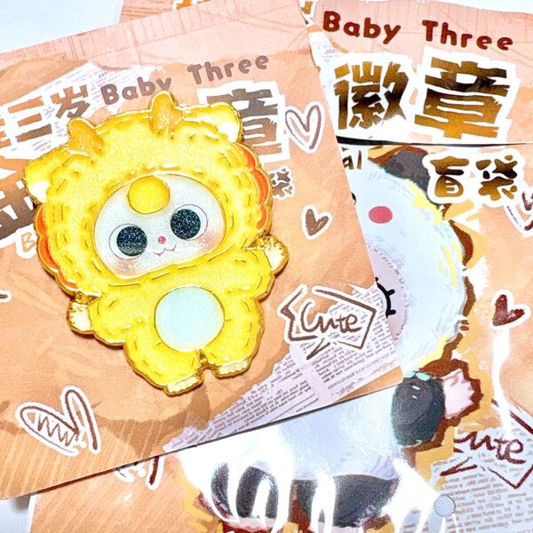BABYTHREE ピンバッジ 龍 ドラゴン 金色 ゴールド 縁起物 ピンバッチ BABY THREE ベイビースリー ぬいぐるみ
