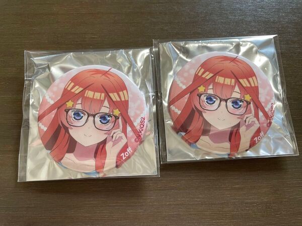 五等分の花嫁 Zoffコラボ メガネ 缶バッジ 中野五月 2個セット カプセルトイ