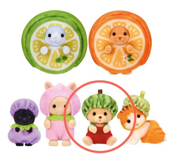 シルバニアファミリー どきどきコレクション 赤ちゃんフルーツパーティ2 クマの赤ちゃんとすいか衣装