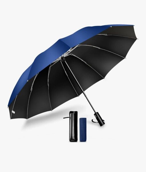【新品】逆折り式 折りたたみ傘 折り畳み傘 日傘 雨傘 カサ かさ 晴雨兼用 大きい 撥水 耐風 自動開閉 収納 ブルー 青