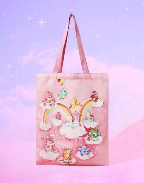【新品】CareBears ケアベア 手提げバッグ ハンドバッグ トートバッグ エコバッグ 鞄 カバン バック ピンク
