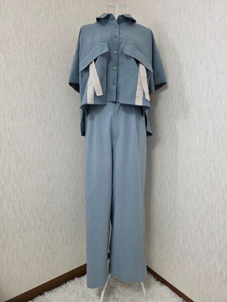 DONA MARIE ショート丈トップス ワイドパンツ セットアップ サイズ38
