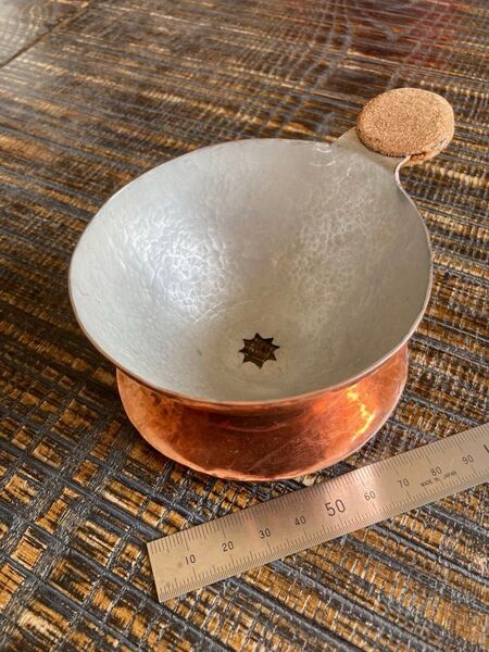 銅工房作 鎚起銅器の珈琲ドリッパー 八角形一つ穴 1〜2人用 おまけ付き