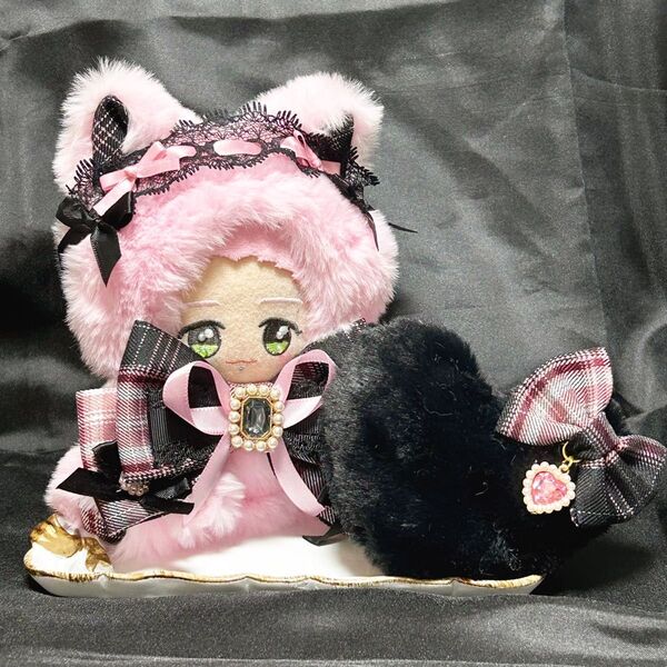 ハート抱っこぬい服 ピンク ブラック 黒 おすわりぬい服 くま 001