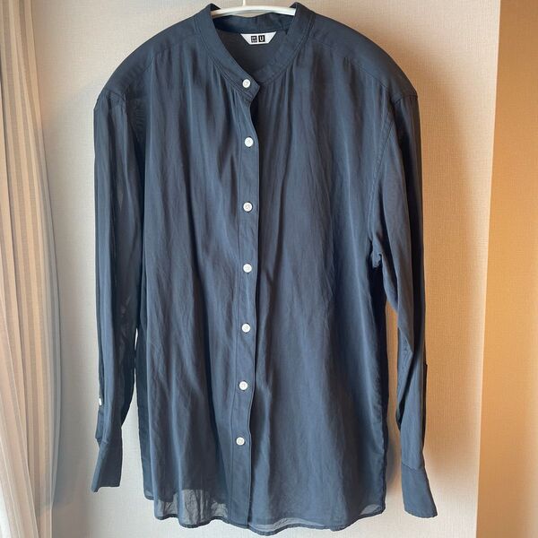 ユニクロ UNIQLO シアーバンドカラーシャツ