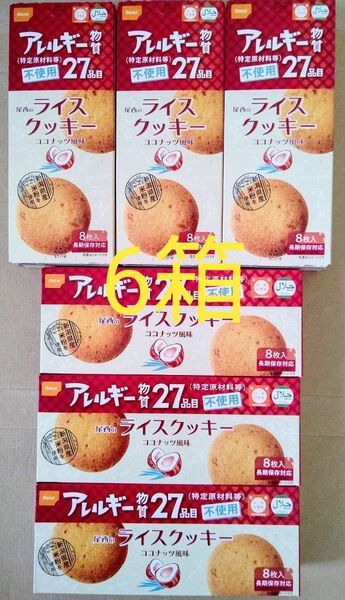 尾西食品 尾西のライスクッキー アレルギー物質27品目不使用 ココナッツ風味 米粉クッキー 8枚入×6箱