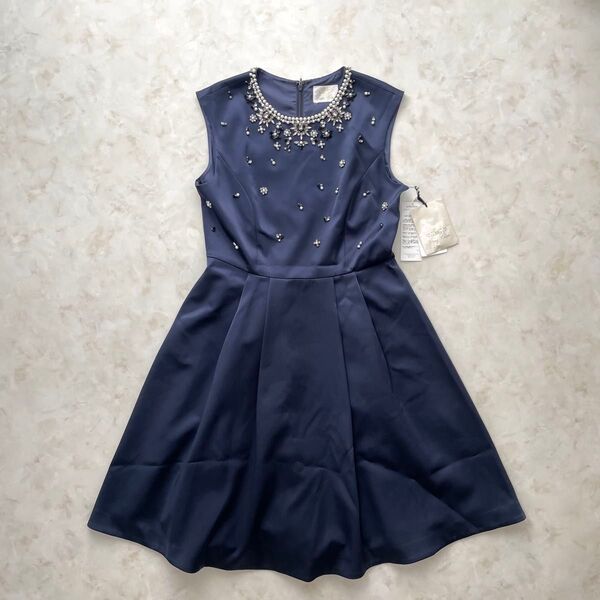 【新品】Grace Class グレースクラス ビジューワンピース パール ノースリーブ Aライン 結婚式 オケージョナル 38