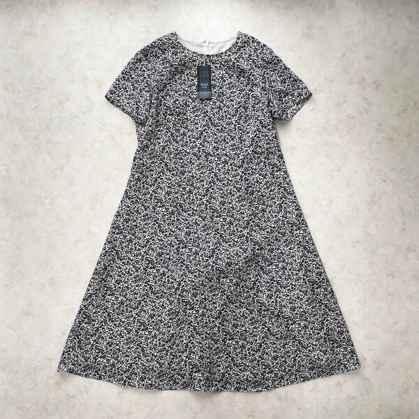 【新品未使用】KEITH キース 花柄ワンピース ゆったり マキシ丈 ロング丈 半袖 大きいサイズ 42 L〜XL ブラック 黒