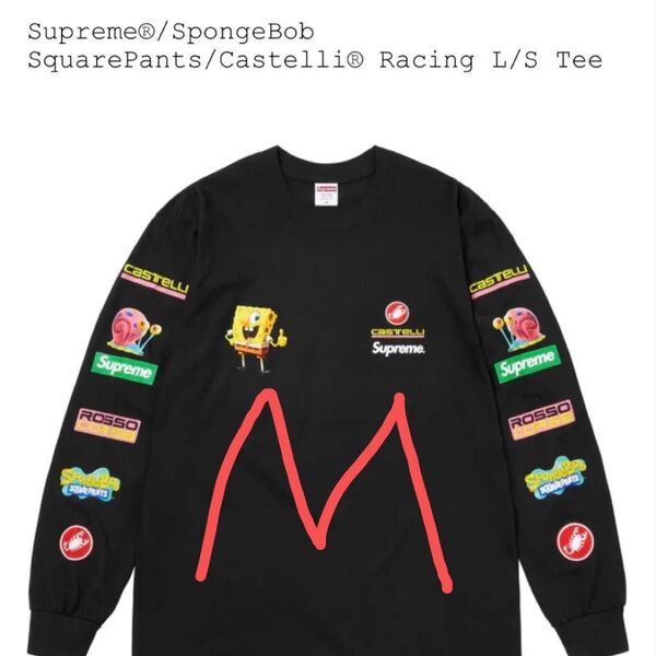 Supreme x SpongeBob Castelli Racing L/S Tee "Black" Mサイズ