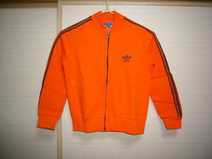  Adidas for children 70*s France VENTEX made reverse side nappy Vintage jersey orange × navy blue 138 size rank 