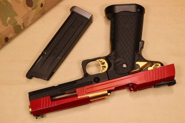 ARMORER WORKS スライド STACCATOグリップ ゴールドカスタム 東京マルイ ハイキャパ ガスブローバック メタル