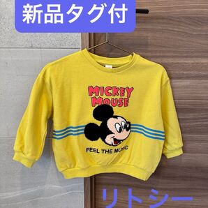 【新品タグ付】しまむら リトシー ミッキー ディズニー トレーナー レトロブック 110