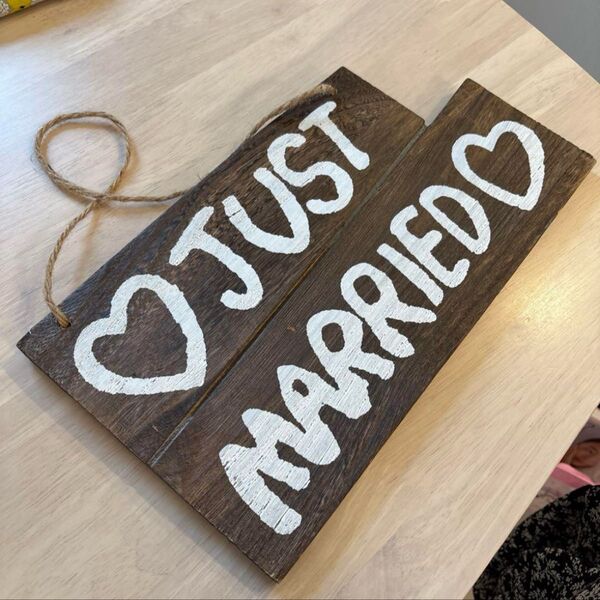 Just Married 木製看板 結婚式 ウェルカムスペース 撮影小物