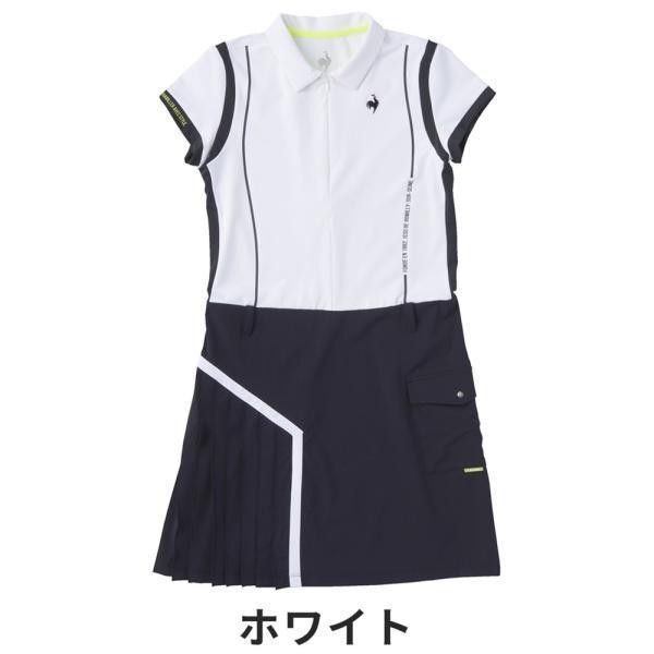 ルコックゴルフ レディースゴルフウェア ハーフジップ 配色ワンピース M