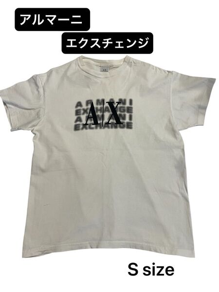 アルマーニエクスチェンジ Tシャツ 白 ホワイト 半袖 S ARMANI EXCHANGE ロゴ 半袖Tシャツ