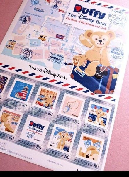 ダッフィー フレーム切手 ディズニーシー グリーティング切手 シール シート Disney