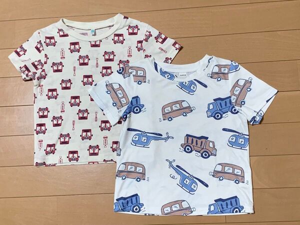 Tシャツ 半袖 乗り物 90 95 2枚セット