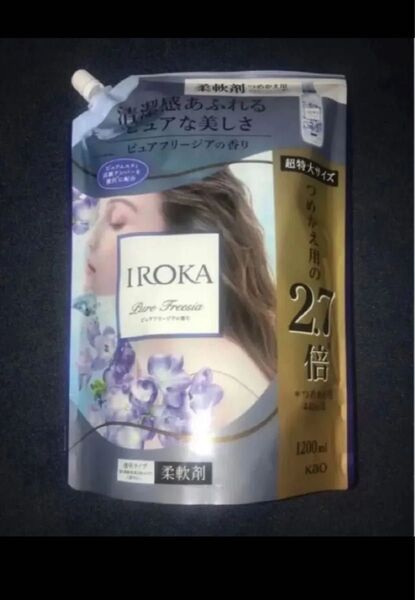フレア フレグランス IROKA 柔軟剤ピュアフリージア スパウト1200ml×1 イロカ