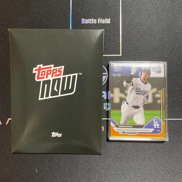 世界50枚限定 Topps now MLB東京シリーズ 大谷翔平選手 東京ドーム 第一号HR ゴールドリフラクター