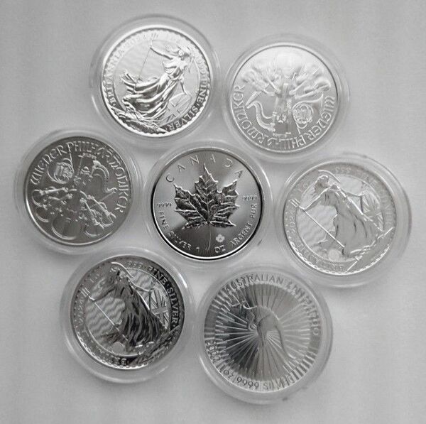 1オンス銀貨 4種 7枚 ファインシルバー 純銀