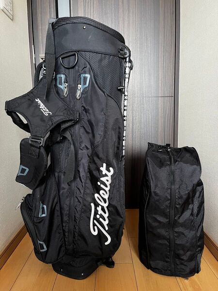 良品 Titleist タイトリスト スタンド式キャディバッグ 軽量 9型 黒 ブラック スタンドキャディーバック