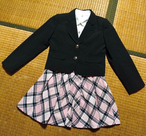 3点セット 子供 フォーマル スーツ 制服 ブレザー 入学式 卒業式 セットアップ スカート ブラウス シャツ ジャケット 女の子