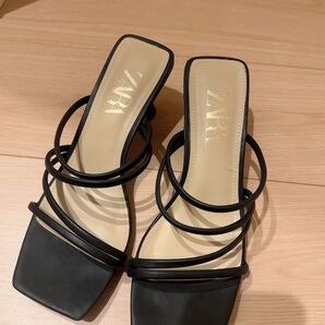 ZARA ザラ ミュール ヒール パンプス ブラック サンダル