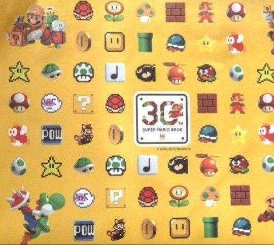 任天堂 スーパーマリオブラザーズ ラッピングペーパー 包装紙 ギフトペーパー イエロー ヴィンテージ