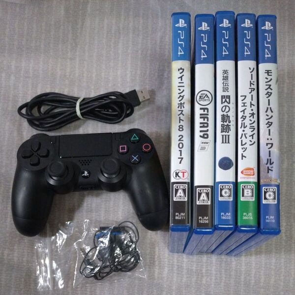 【SONYソニー】PS4 ワイヤレスコントローラー DUALSHOCK4 CUH-ZCT1J + モノラルヘッドセット + ゲーム
