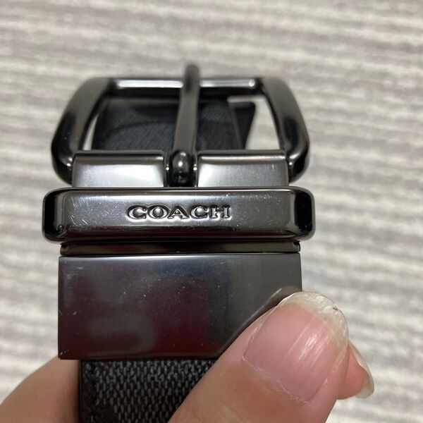 【これが最後のお値引き】【突然ですが6/9完全閉店】COACH ベルト メンズ レザー ブラック モノグラム切り替え仕様