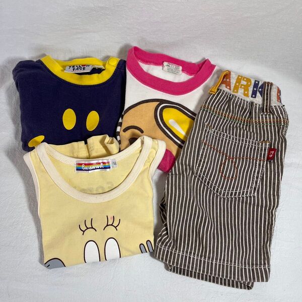 【まとめ売り】 子供服 プリント Tシャツ 半ズボン 夏 80cm 90cm キッズ トップス