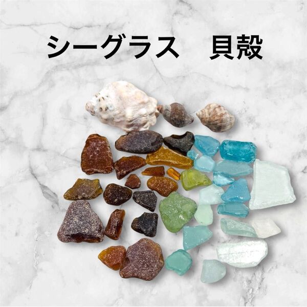 【シーグラス】 シーグラス 貝殻 セット 浄土ヶ浜 三陸