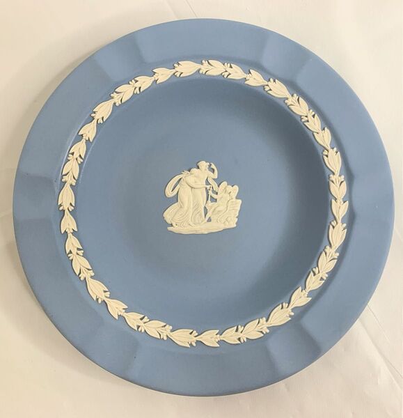 WEDGWOOD ウェッジウッド ジャスパー 灰皿 アッシュトレイ ペールブルー 約18cm