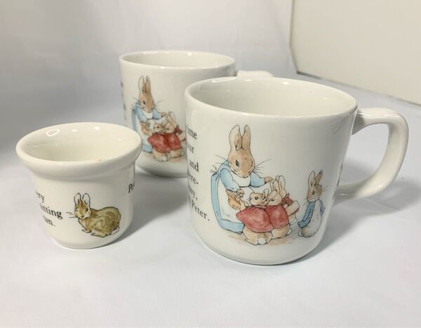 WEDGWOOD ウェッジウッド ピーターラビット マグカップ 2客 エッグスタンド1個