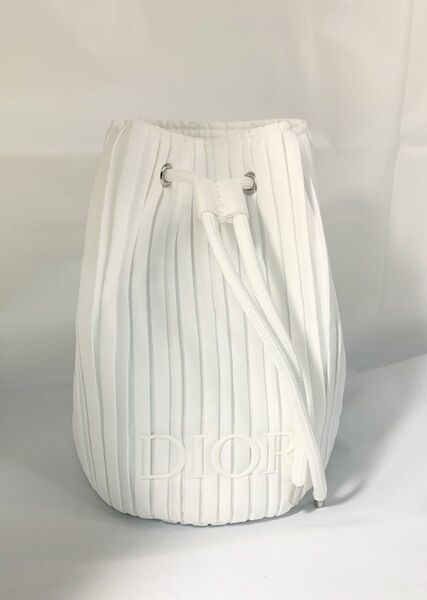未使用 DIOR ディオール 巾着 ポーチ 白 ホワイト ストライプ
