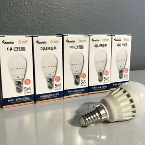 新品未使用 E14 5W LED電球 5個セット3000k ケルビン電球色