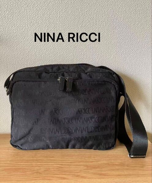 NINA RICCI ニナリッチ ブラック ナイロン ショルダーバッグ 日本製 ユニセックス
